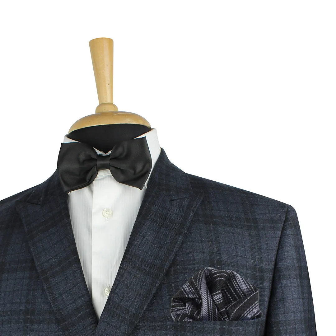 Kovove The Trend Setter Striped  Black Pocket Square