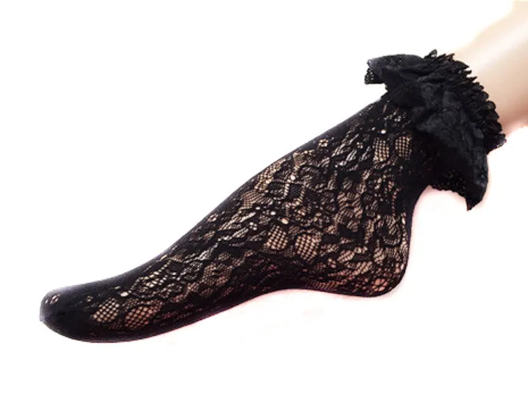 Lace Ankle Boot Socks