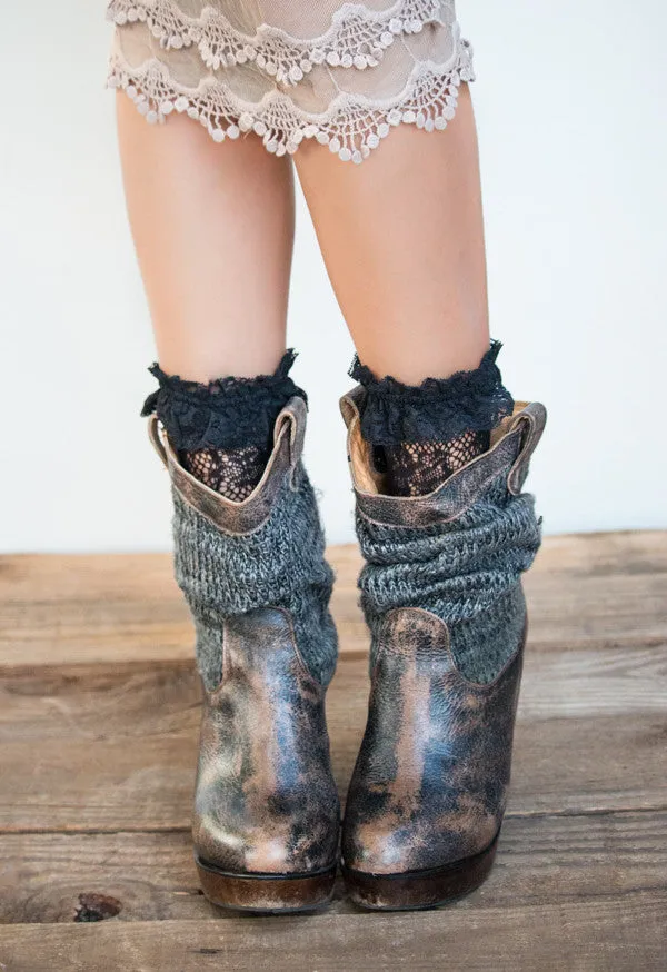 Lace Ankle Boot Socks