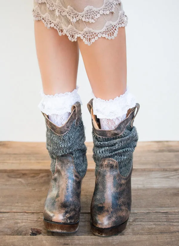 Lace Ankle Boot Socks