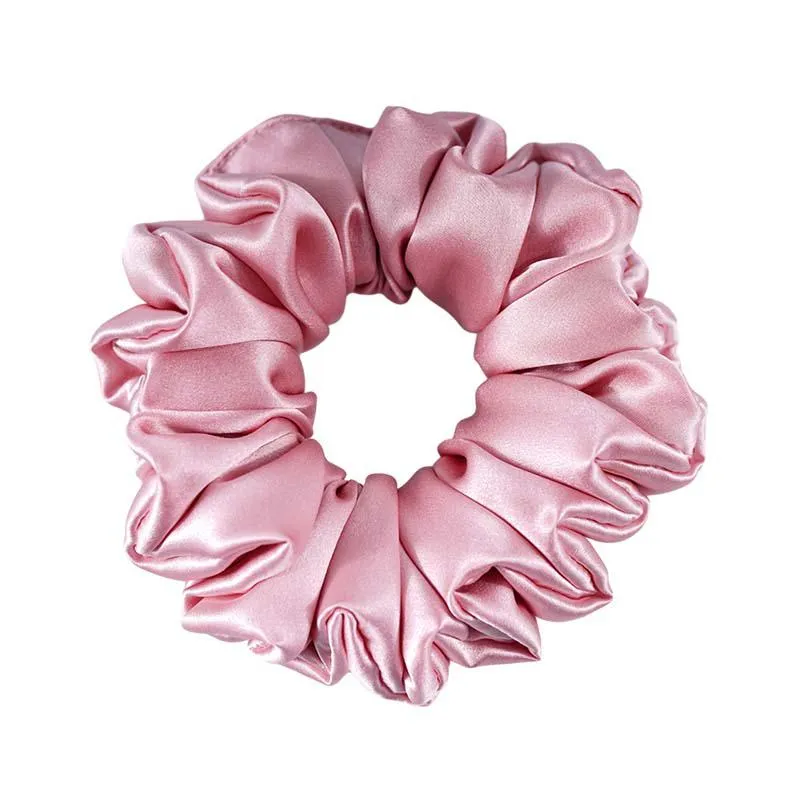 Large Silk Scrunchies Fluffy - Dusty Rose