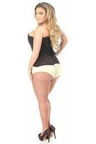 Lavish Dark Brown Lace Overbust Corset w/Zipper