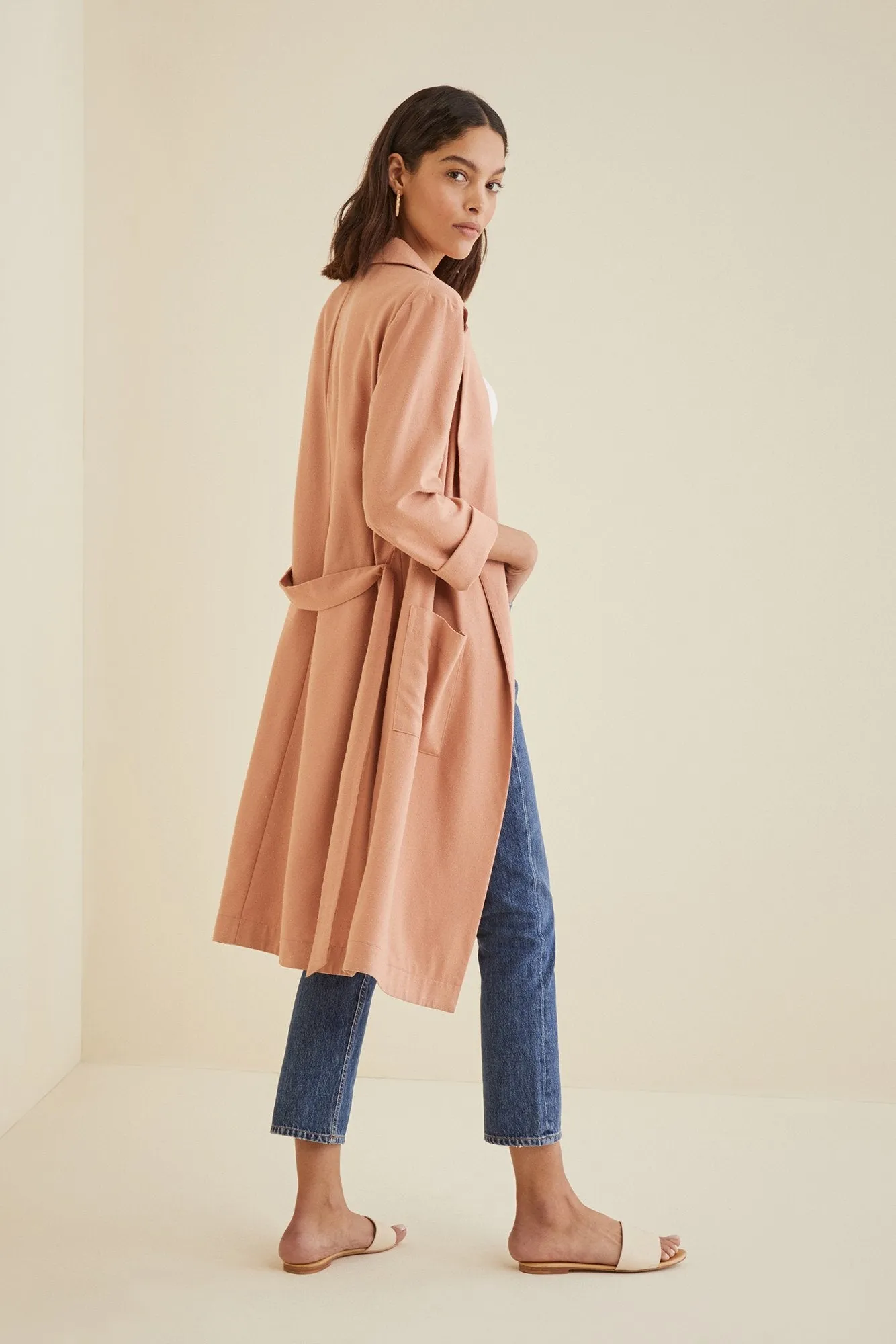 Lula Silk Noil Trench Coat