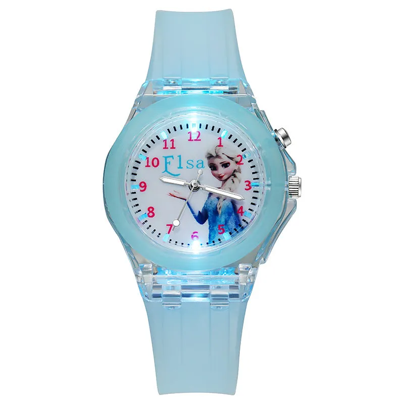 Luminous Glow Student Children Watch Cute Cartoon Silicone LED Watch Watch