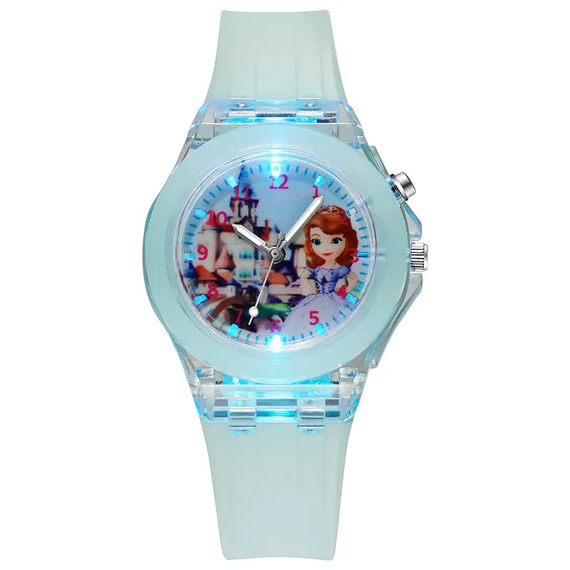 Luminous Glow Student Children Watch Cute Cartoon Silicone LED Watch Watch