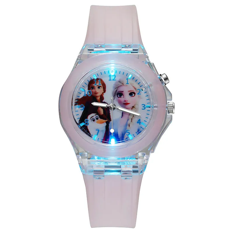 Luminous Glow Student Children Watch Cute Cartoon Silicone LED Watch Watch