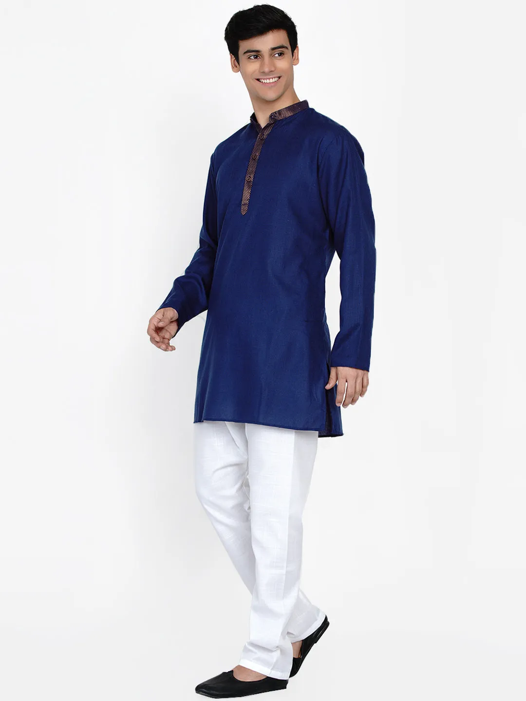 Men Blue Regular Kurta with Pyjamas