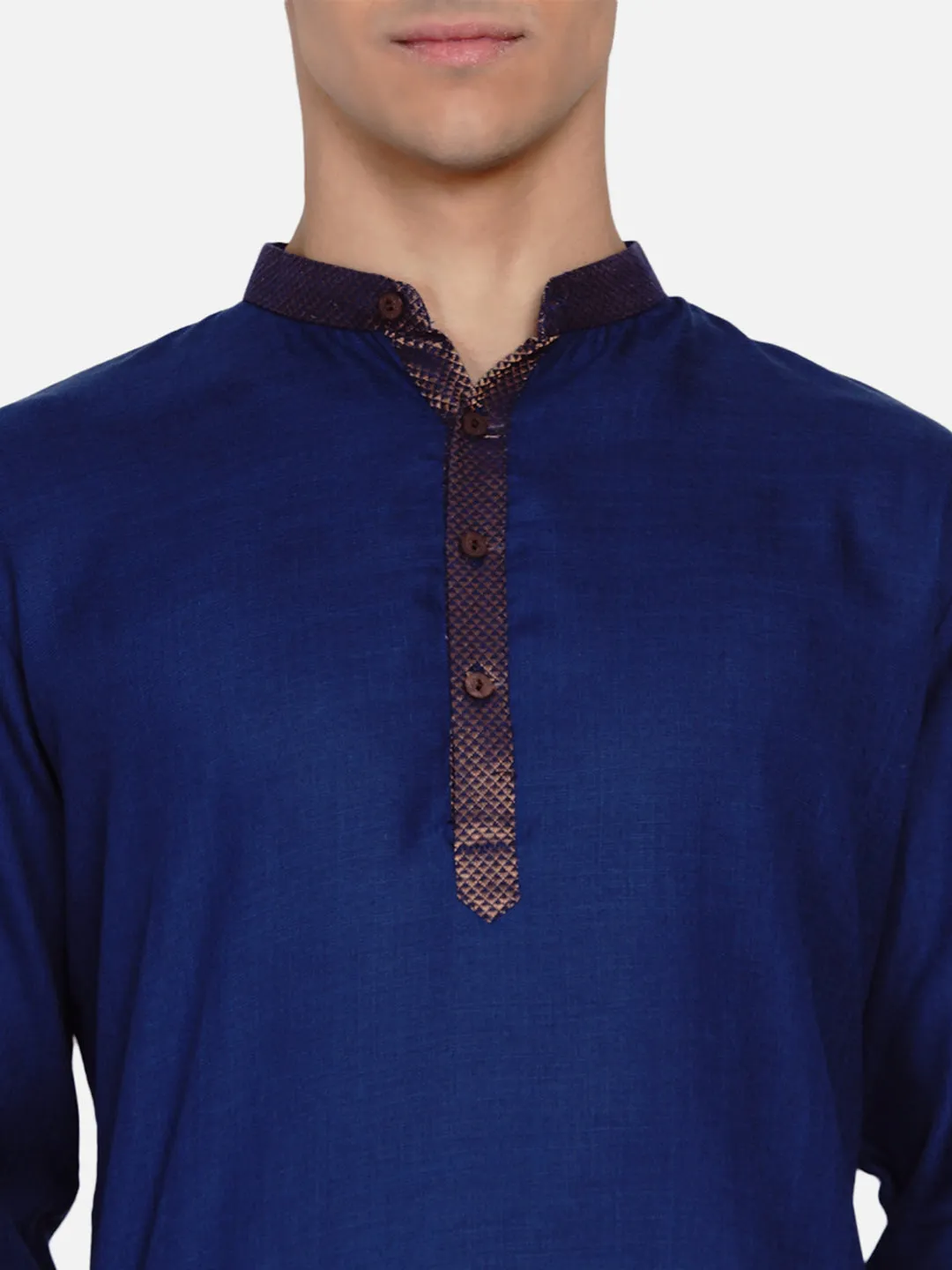 Men Blue Regular Kurta with Pyjamas