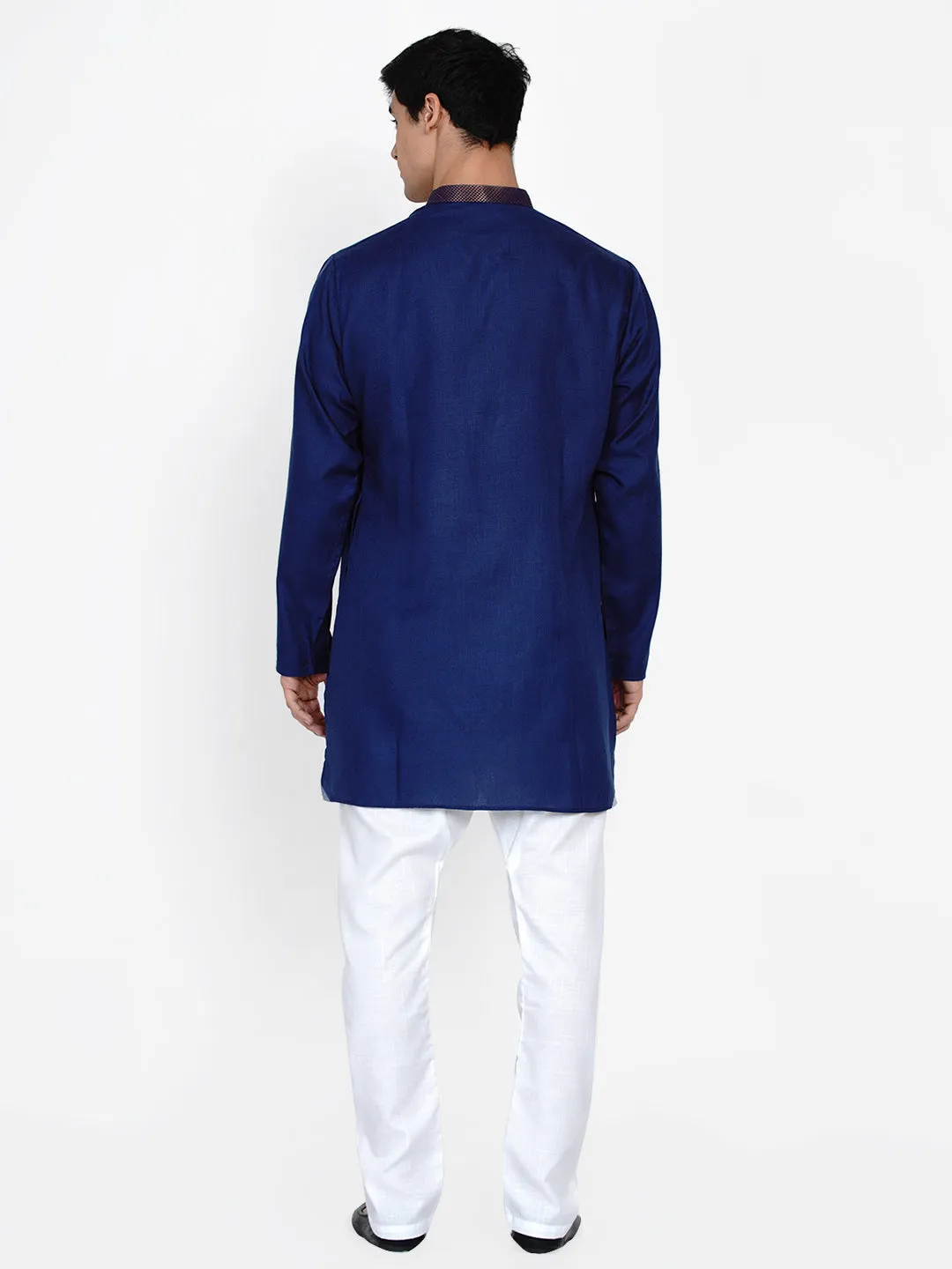 Men Blue Regular Kurta with Pyjamas