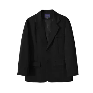 Men Japanese Retro Simple Solid Color Blazer