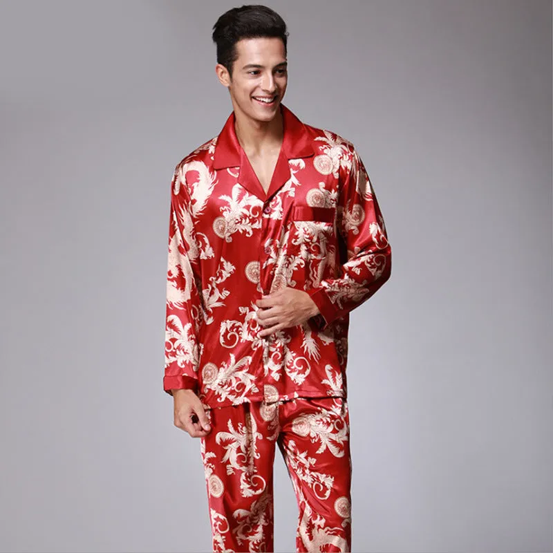 Men's Long Sleeve Pants Pajamas Set