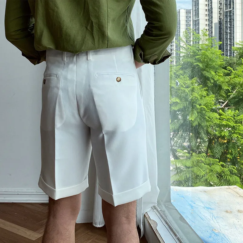 Men's Summer Business British Solid Color Shorts