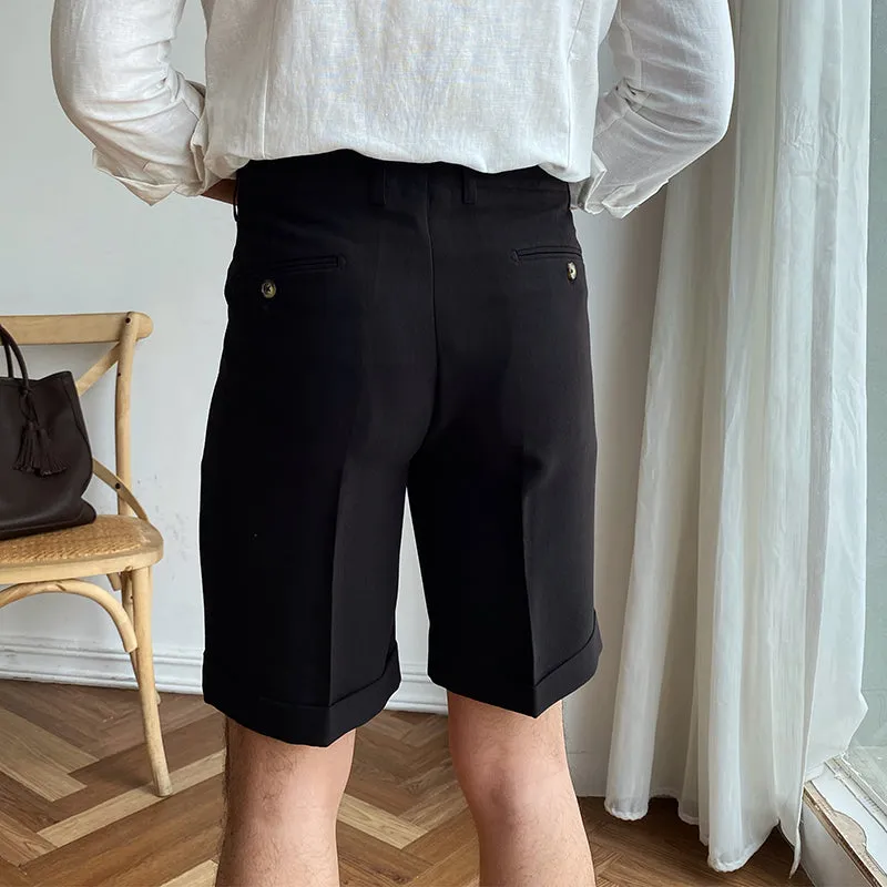 Men's Summer Business British Solid Color Shorts