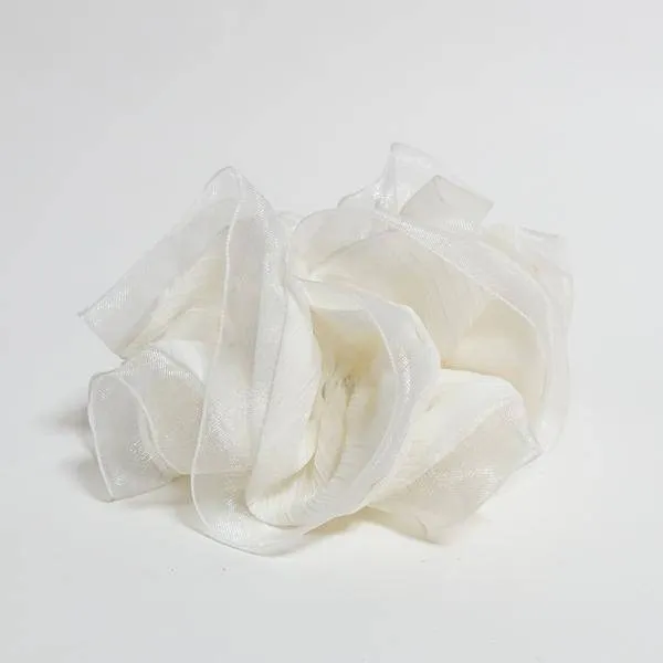 Mesh Trim Chiffon Scrunchies Hair Elastics Women Hair Accessory