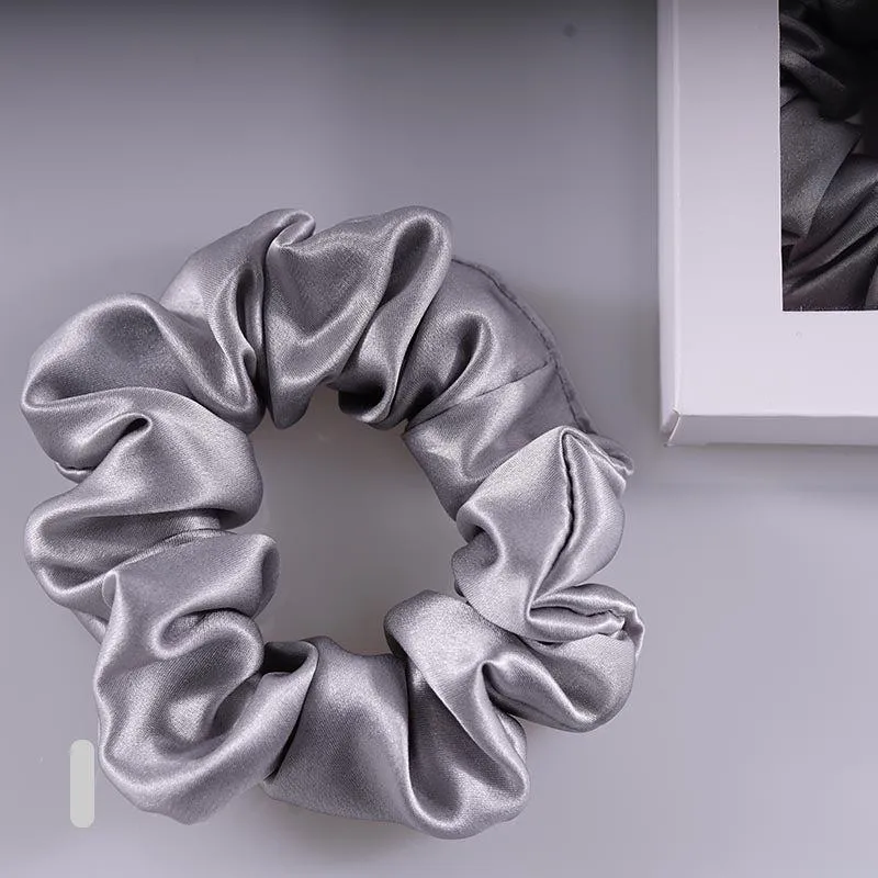 Midi Silk Scrunchies - Silver - Dropshipping