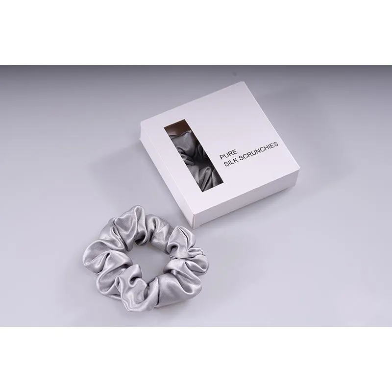 Midi Silk Scrunchies - Silver - Dropshipping