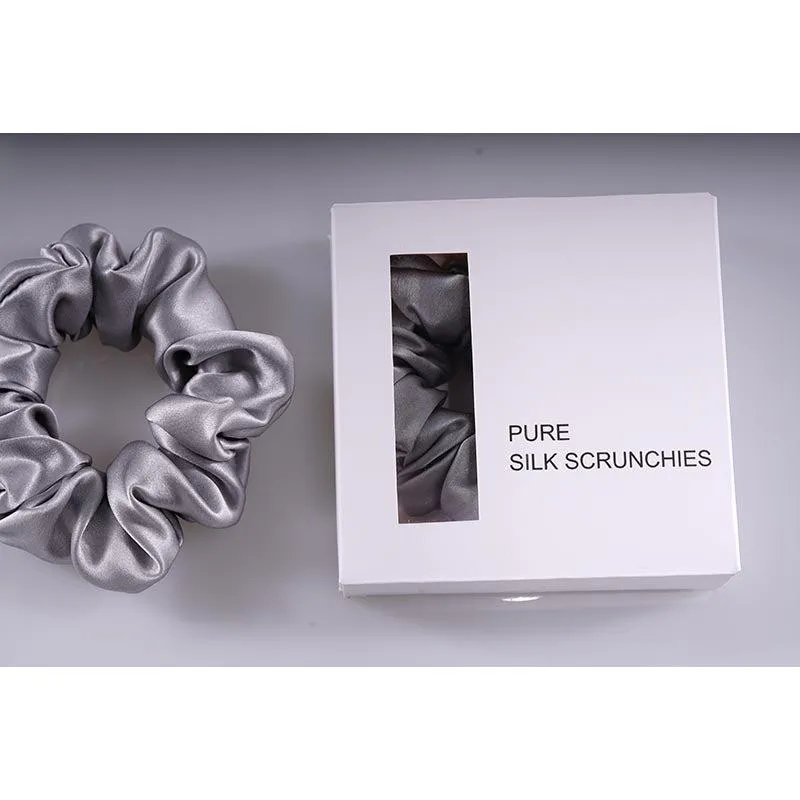 Midi Silk Scrunchies - Silver - Dropshipping