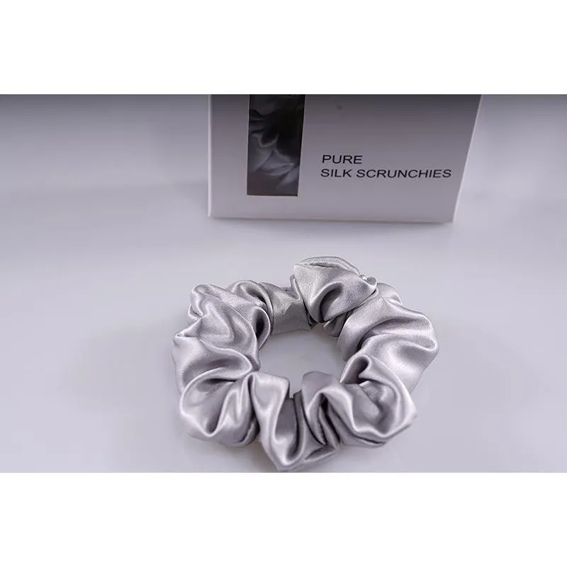 Midi Silk Scrunchies - Silver - Dropshipping