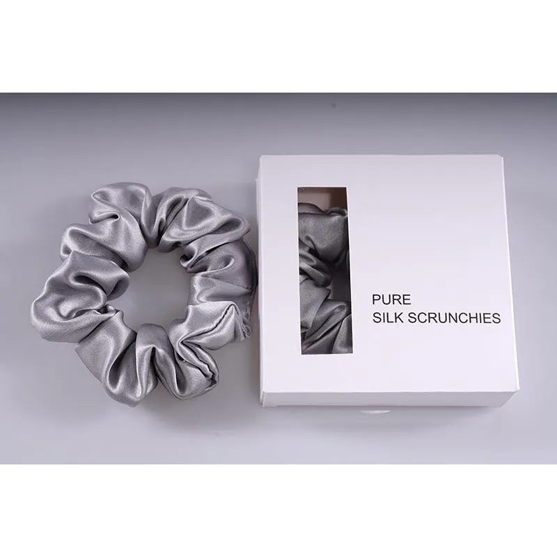 Midi Silk Scrunchies - Silver - Dropshipping