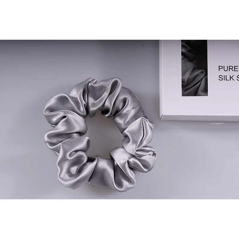 Midi Silk Scrunchies - Silver - Dropshipping