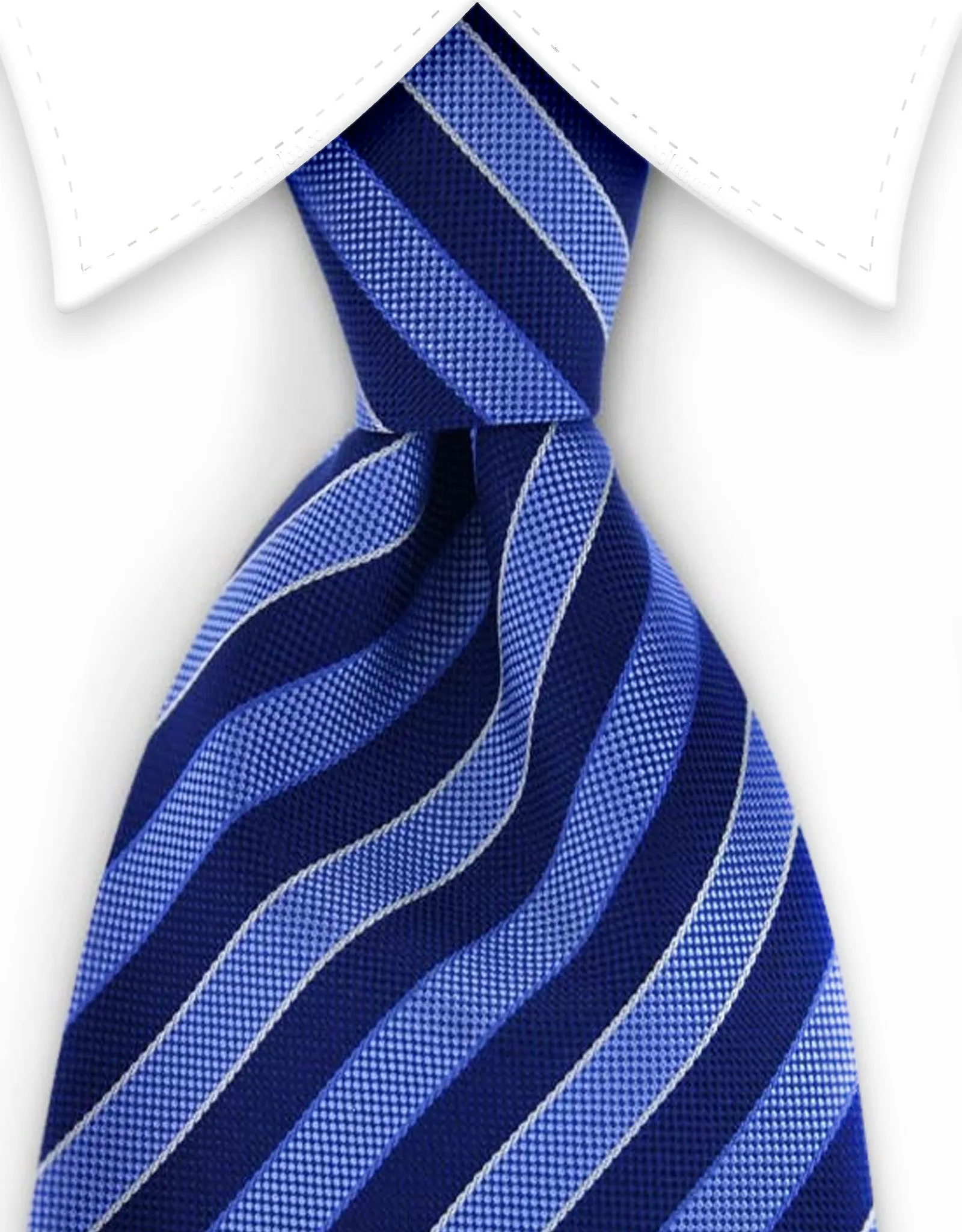 Multi-Blue Striped 4" Wide Necktie