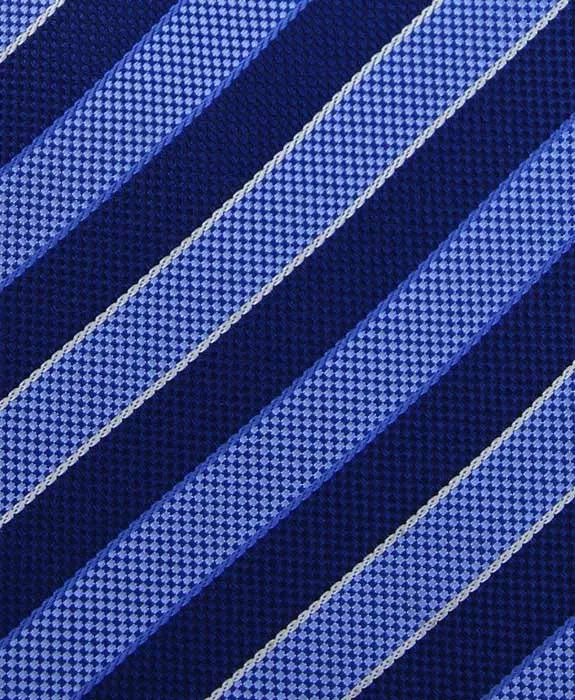 Multi-Blue Striped 4" Wide Necktie