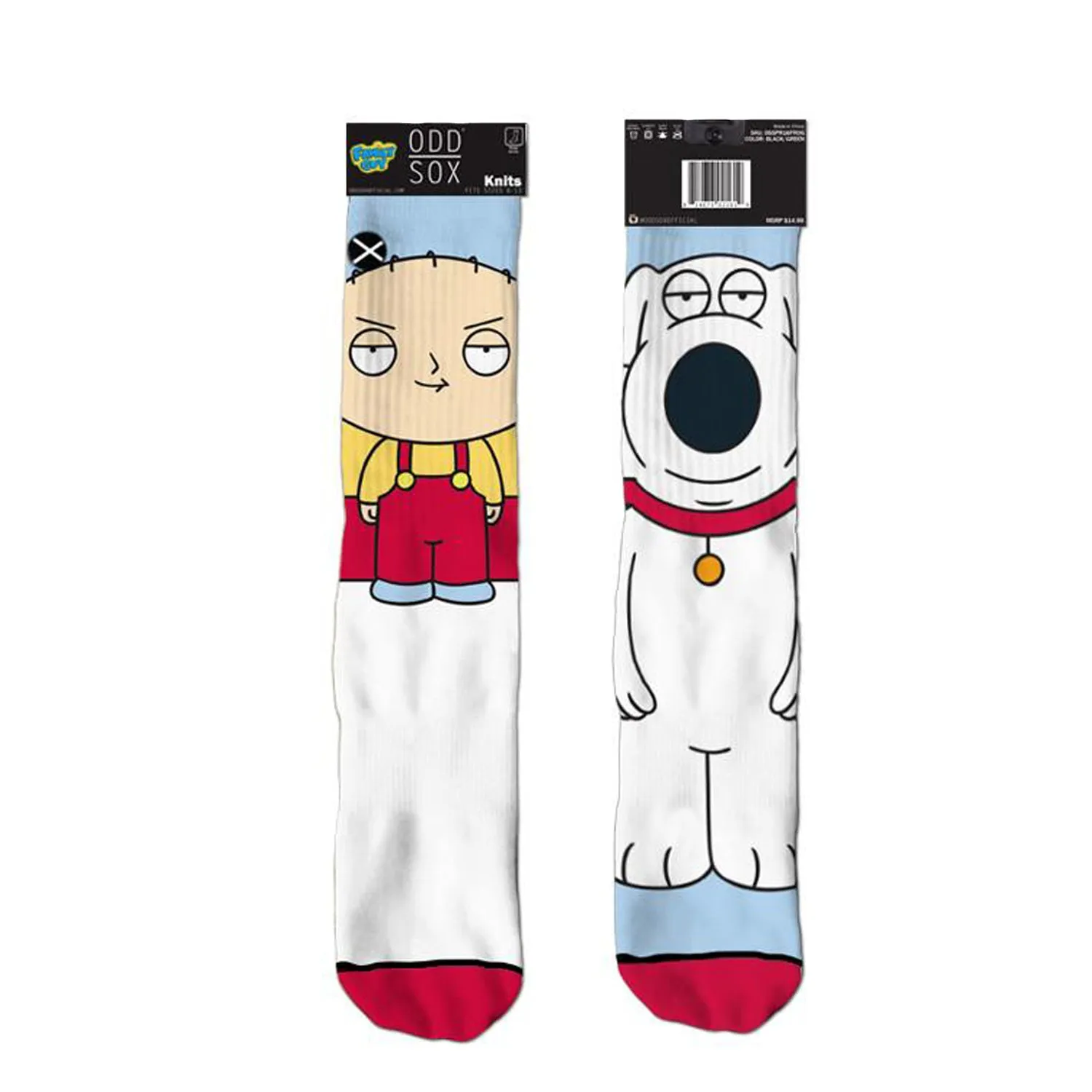 Odd Sox Men's Crew Socks - Stewie & Brian (Family Guy)