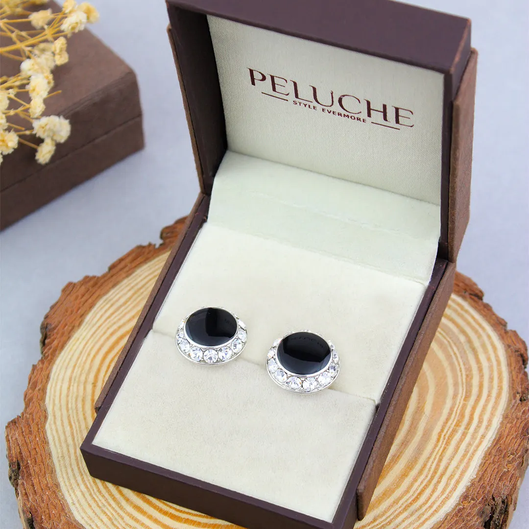 Peluche Black Beauty Black, Silver Cufflinks