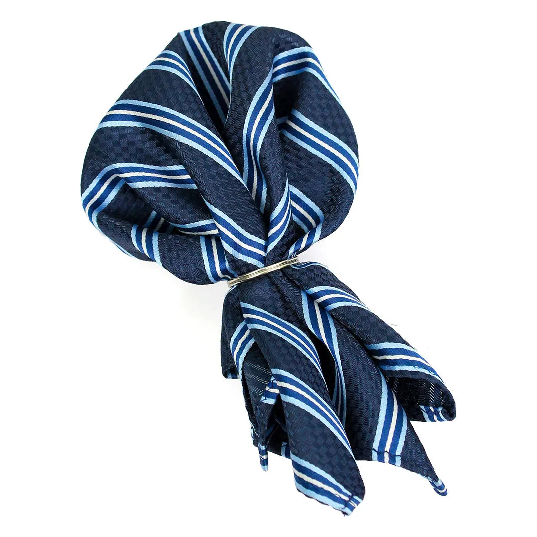 Peluche Blue Ombre Blue Neck Tie & Pocket Square Set for Men