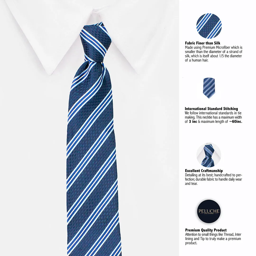 Peluche Blue Ombre Blue Neck Tie & Pocket Square Set for Men