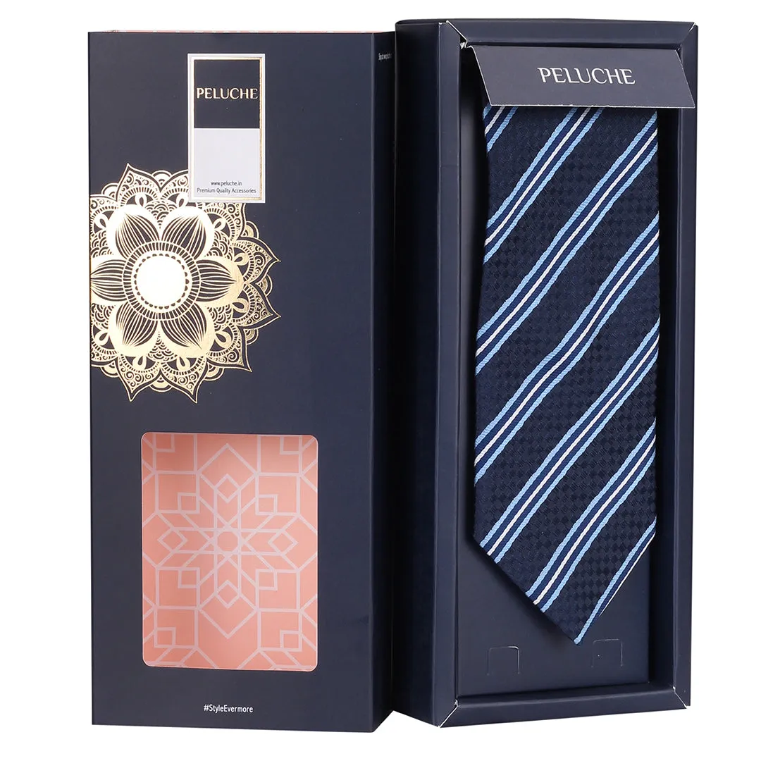 Peluche Blue Ombre Blue Neck Tie & Pocket Square Set for Men