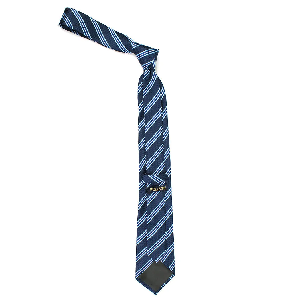 Peluche Blue Ombre Blue Neck Tie & Pocket Square Set for Men