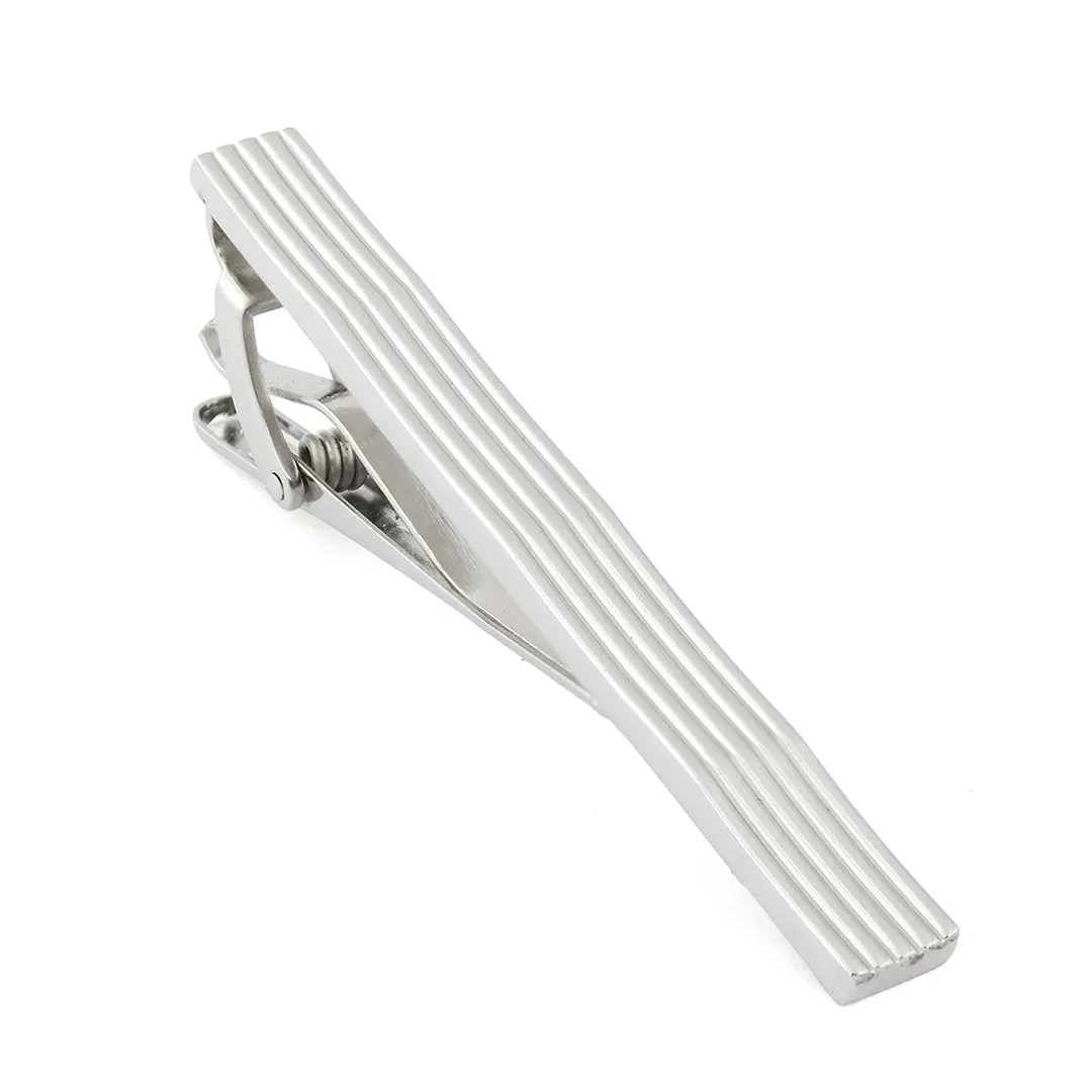 Peluche Pin Striped Silver Tie Pin