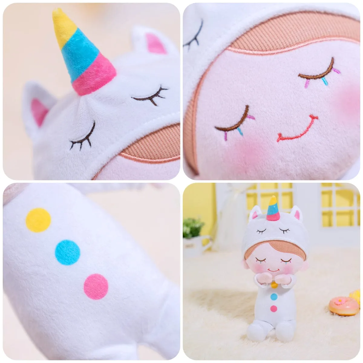 Personalized White Unicorn Pajamas Boy Doll