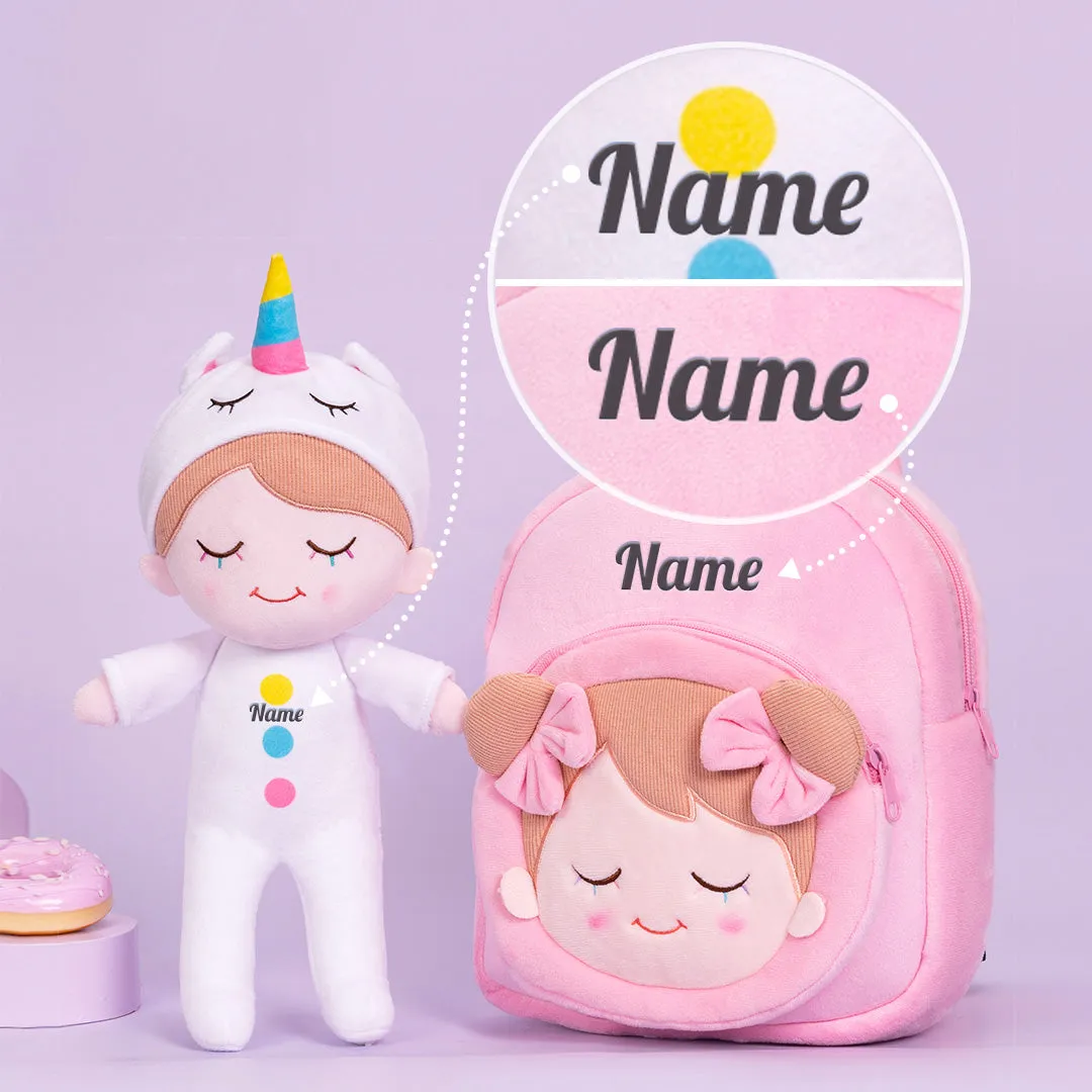 Personalized White Unicorn Pajamas Boy Doll