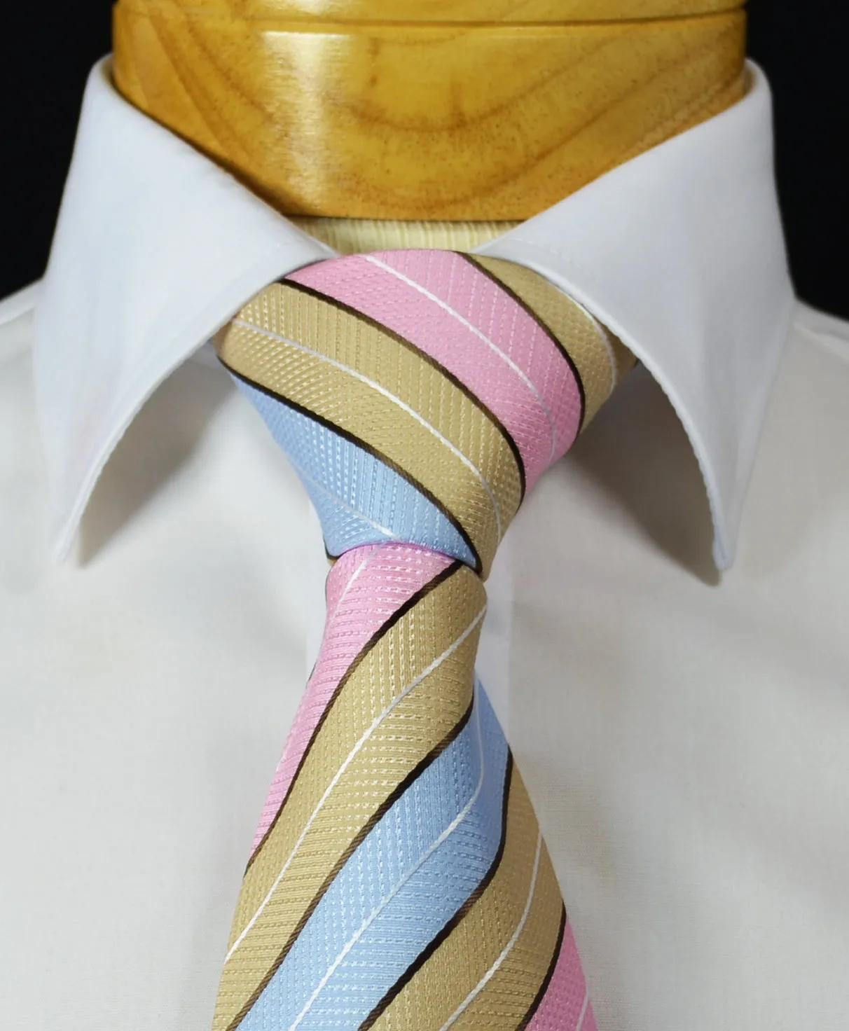 Pink, Sand and Baby Blue Tie and Pocket Square