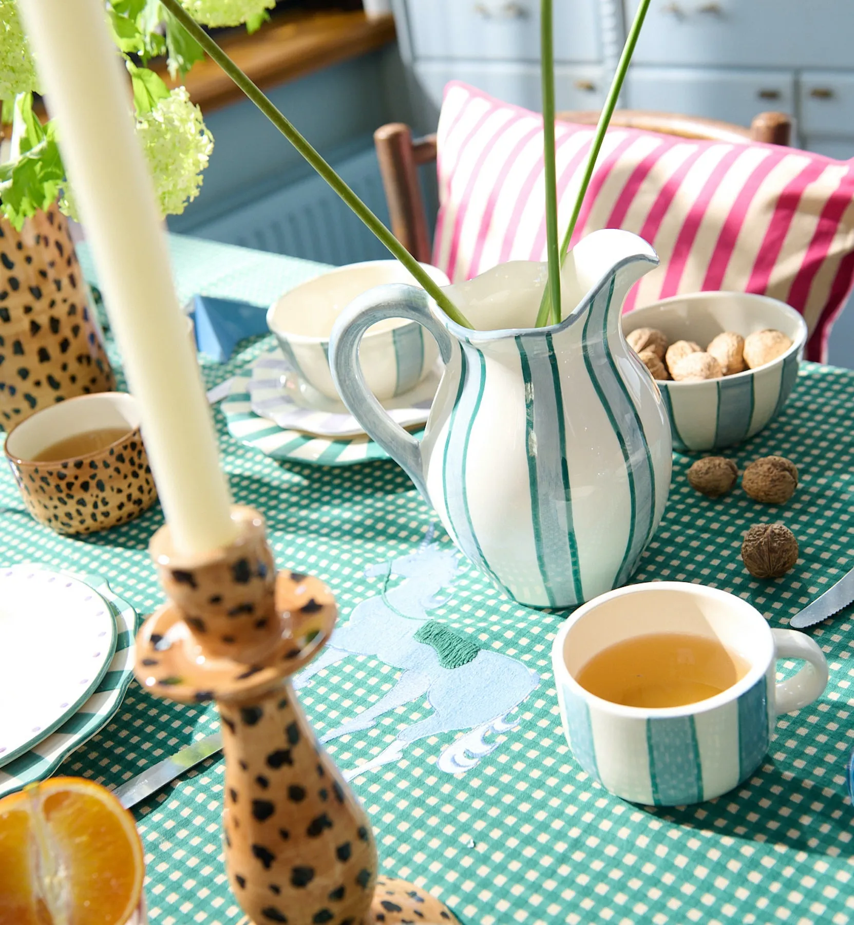 Powder Striped Cappuccino Mug