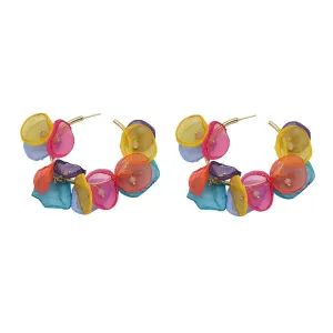 Pre Order:  Chiffon Petals Round Earrings