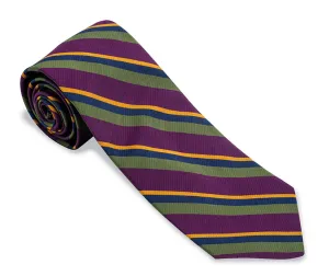 Purple/Olive Bruton Stripes Necktie - F5558