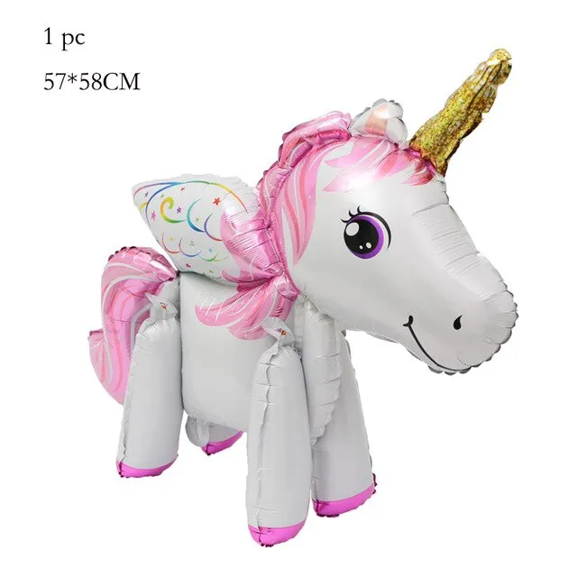 Rainbow Unicorn Balloon Number Foil Globos 1 2 3 4 Years Old Birthday Party Decoration Kid Unicorn Theme Party Wedding Balls Toy