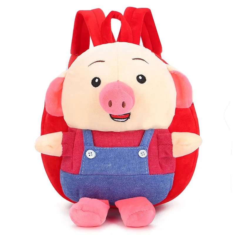 Red cute pig Children's baby plush toy small school bag backpack cartoon bag