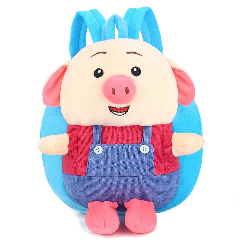 Red cute pig Children's baby plush toy small school bag backpack cartoon bag