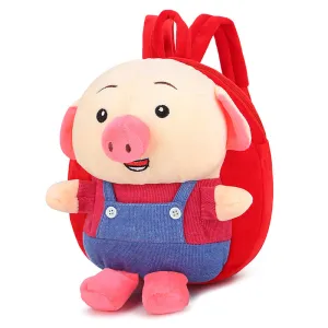 Red cute pig Children's baby plush toy small school bag backpack cartoon bag