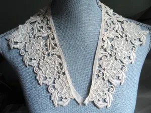 RESERVED GORGEOUS Antique Lace Collar, Lovely Openwork, Silk Raised Embroidery Design,Collectible Vintage Collars