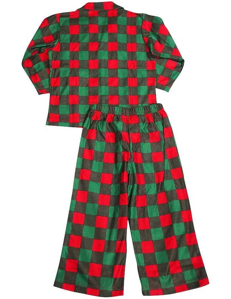 Sara's Prints Boys Long Sleeve Plaid 2 Piece Pajama Set - Flame Resistant, 37950