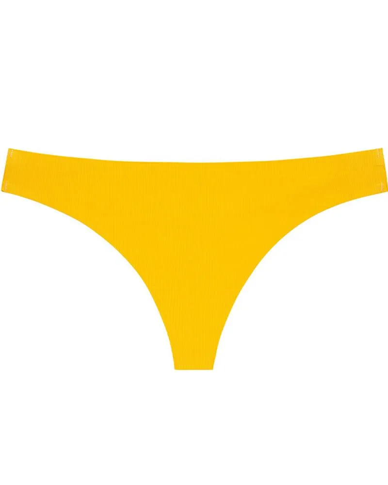 Skinny Low Waist Solid Color Thong Panties