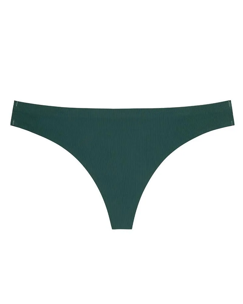 Skinny Low Waist Solid Color Thong Panties