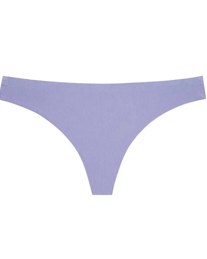 Skinny Low Waist Solid Color Thong Panties