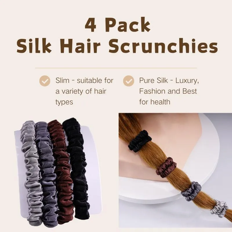 Skinny silk hair ties Darkness Falls - 4 Pack - dropshipping