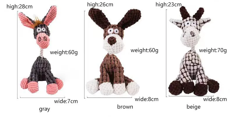 Sounding Dog Toy Molar Training Interactive Corn Grain Donkey Pet Supplies Funny Cartoon Squeak Sounding Plush